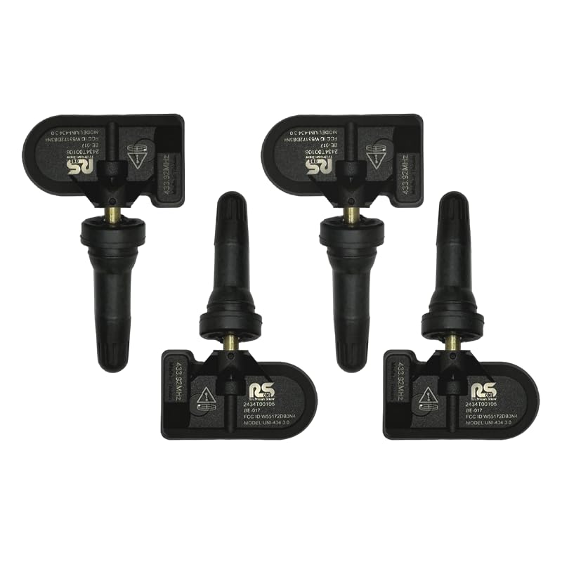 RS ONE TPMS Sensor 433Mhz 4pc| for Rivian R1T/R1S Models, Pre-Programmed Tire Pressure Sensor (Plastic)