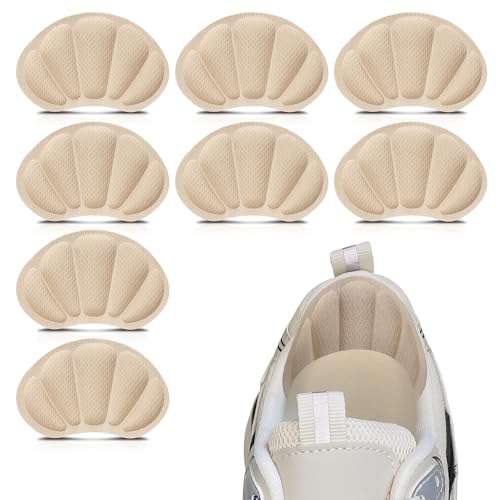 Image of Heel Grips Cushions Inserts,Heel Pads for Loose Shoe Too Big Men Women, Improved Shoe Fit and Comfort, Prevent Heel Slipping, Rubbing, Blisters, Foot Pain. (4 Apricots-A)