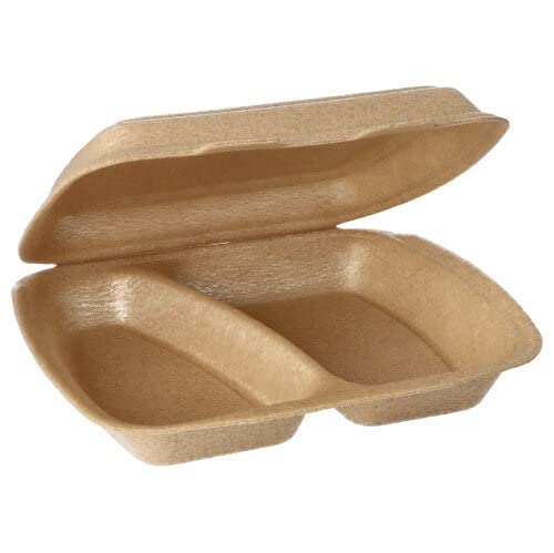 Starpak 200 Menüboxen mit Klappdeckel, XPP 2-geteilt 7 cm x 20,5 cm x 24 cm beige