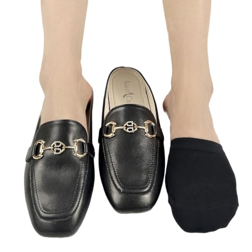 Image of Toe Socks for Mules, Half Socks No Show Toe Toppers Covers for Women, Invisible Footies for Flat Clogs 4 /6 /8 pairs