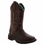 Justin Raya 12' Women's Cowgirl Boot, Scalloped Collar, J-Flex Comfort, Square Toe, Brown - 10B
