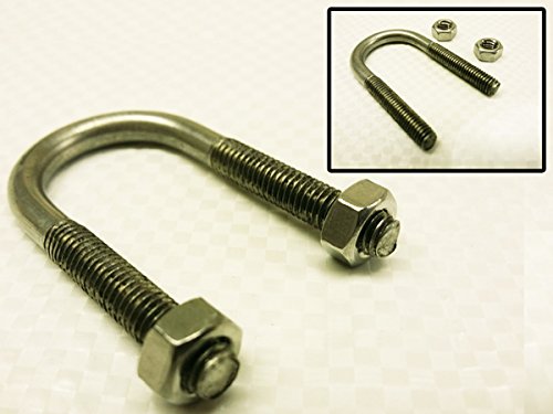 Perno de acero inoxidable M10 x 90MM con 2 tuercas hexagonales - Abrazadera de tubo de manguera