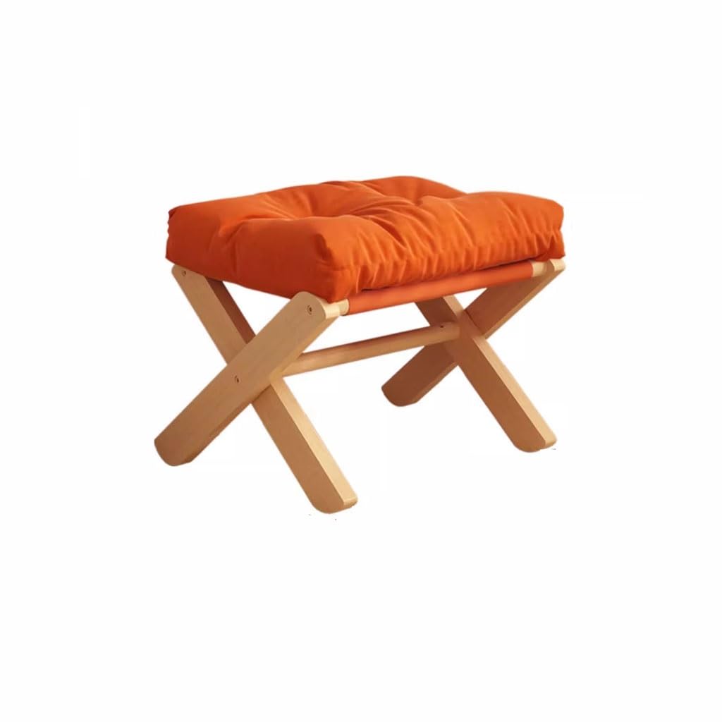 Tabouret porte chaussure en bois massif et assise douce premium