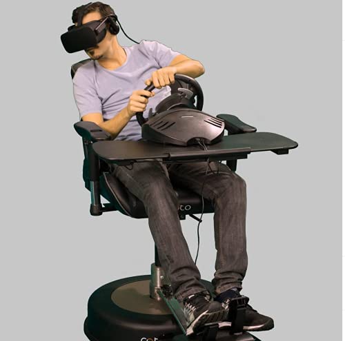 Image of Roto VR Motorized Interactive Gaming Chair Plus Accessories Bundle - Fully Immersive Technology - Auto Turns Where You Look - Ergonomic Virtual Reality Games Chair for Use with VR Headsets - Black