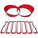 Front Grille Mesh Inserts & Headlight Cover for Jeep Wrangler JL JLU Unlimited Sport & Sport S 2018-2023 Exterior Accessories Clip-in Grille Guard Cover Headlight Bezels Trim Ring (Red 9PCS)
