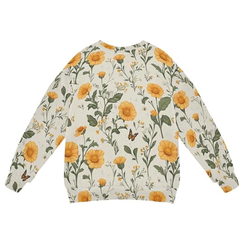 JUNZAN Retro Calendula Silver Little Kids Sweatshirt Hoodie Long Sleeve Kids Pullover Hoodie Athletic 4T2