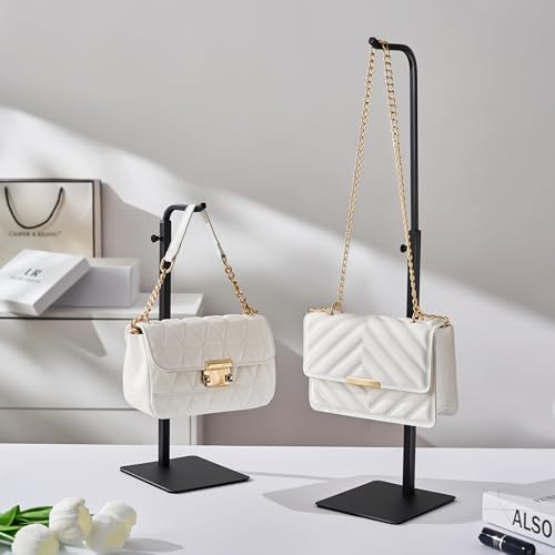 pickpiff 3er-Pack Geldbörsenhalter, Handtaschen-Präsentationsständer: schwarzer Kleiderbügel für Taschen, Geldbörsen und Kranz, verstellbarer Hakenständer für Tischplatte, Schrank und Einzelhandel für