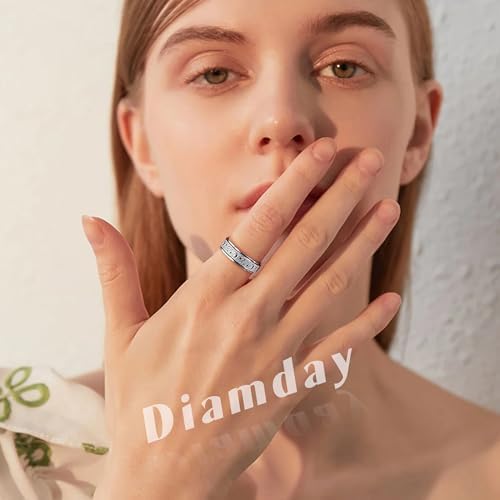 Diamday Anti-Angst Edelstahl Roller Ringe für Damen und Herren - Stresslinderung, Trendiges Design, Sand Blast Finish