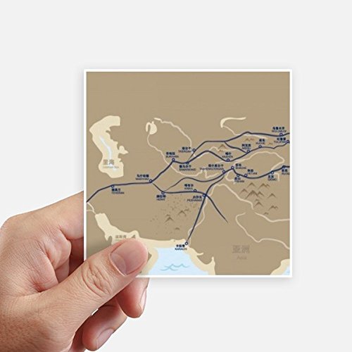 Autocollant Route de la Soie voyage carré pour valise et ordinateur portable DIYthinker 8Pcs