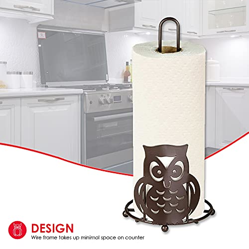 Home Basics Heavy Duty Steel Owl Napkin Holder Dispensing Organizer Stand, Kitchen Countertop, Free-Standing, Bronze (1) #TOP1