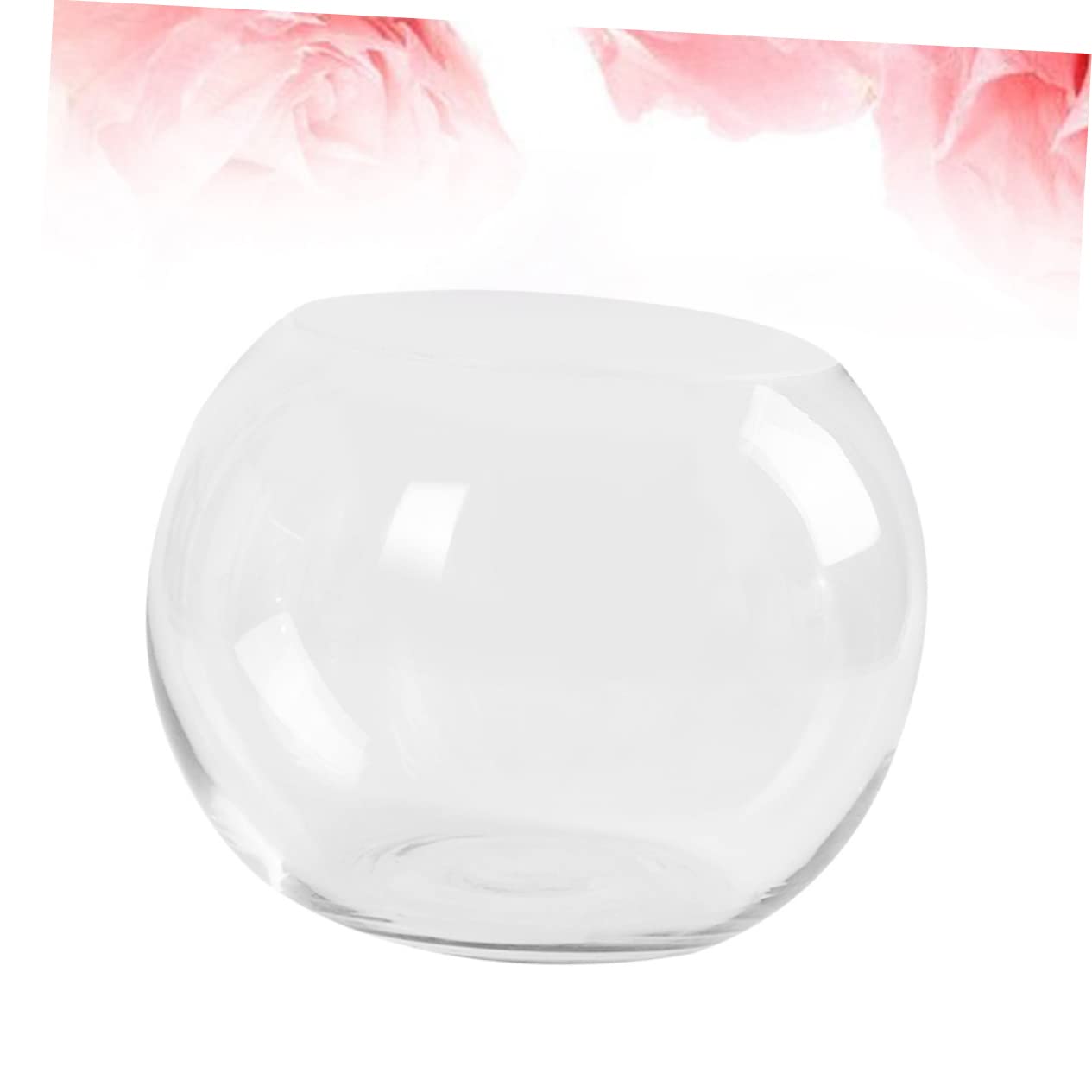Vase en Verre Transparent Arrondi pour Plantes Hydroponiques Surface Lisse et Résistante la Rouille, Décoration de Bureau Créative pour Maison ou Hôtel