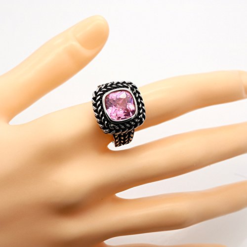 PAMTIER Unisex Stainless Steel Personality Classic Square Cut Multicolor Rhinestones Gemstone Signet Ring3