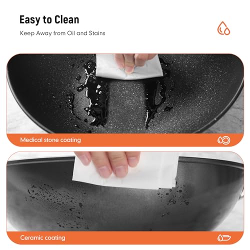 125-Woks-Stir-Fry-Pans-with-Lid-Steamer-Nonstick-Ceramic-Wok-Pan-with-Lid-Deep-Large-Induction-Hard-Anodized-Frying-Wok-Carbon-Steel-Wok-Set-Flat-Bottom-Large-Saute-Pan-Set