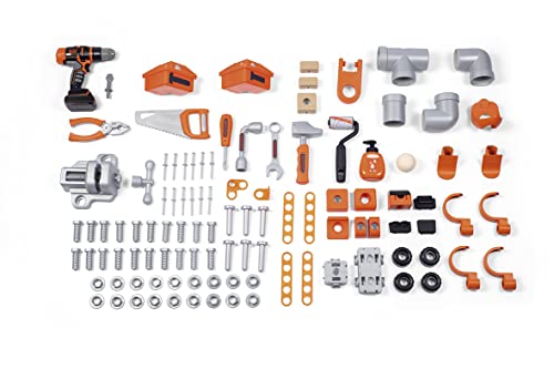 Smoby - Black+Decker - Mega Center - Jouet Etabli Bricolage - Mécanique, Plomberie, Peinture, Menuiserie - Nombreux Accessoires Inclus - A Partir de 3 Ans - Fabrication Française