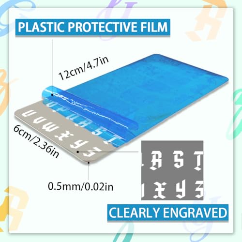 PH PandaHall 3 peças placa de carimbo de unha com letras inglesas, estampa de letras, estênceis de u