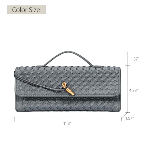 Image of JYG Suede Woven Handbag for Women Trendy Evening Shoulder Bag Casual Clutch Purse Crossbody Satchel with Metal Buckle 2026
