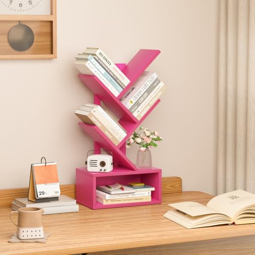 SHEEPAM 5 Tier Tree Book Case Small Bookshelf with Shelf - image 8