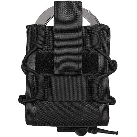 Molle Handcuff Holster Holder for Duty Belt Tactical Handcuff Pouch for Law Enforcement Security Police Military Standard Handcuff Case Carry Bag Fits Chain/Hinge Handcuffs Compatible with Chest Vest Cover
