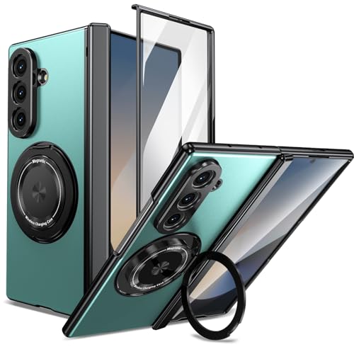 Sivnhu Samsung Galaxy Z Fold 8 Ultra�p�P�[�X�A���C�����O�z���_�[�A360�x��]�u���P�b�g�A�q���W�ی�A�����t�����g�X�N���[���v���e�N�^�[�A�X�����ȗ����h�~�ϏՌ��P�[�X�t��-�O���[��
