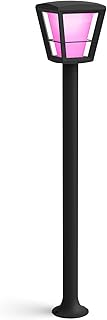 Philips Hue Econic Poste o columna LED inteligente negro, luz blanca y de colores, compatible con Amazon Alexa, Apple HomeKit y Google Assistant
