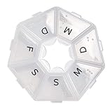 handlich Lifemed Wochen-Pillendose mit 7 Fächern Wochendispenser 7,5 x 7,5 x 1,7 cm weiß