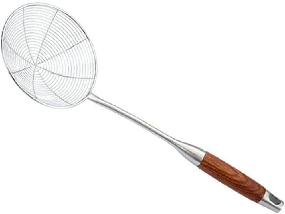 Stainless Steel Colander Wooden Handle Kitchen Tools Oil Fishing Fried Food Spoon Tool