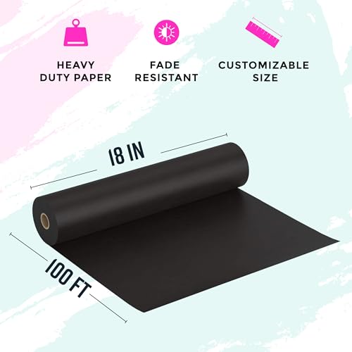 image for Bryco Goods Black Kraft Paper Roll - 18 Inch x 100 Feet - Ideal for Pa