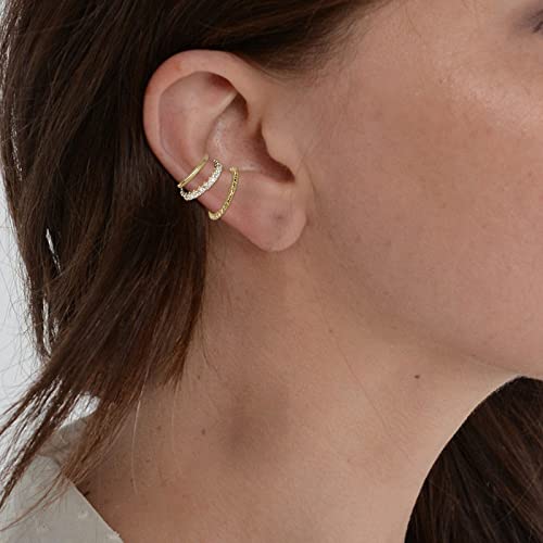 Ear Cuff Earrings For Women Crystal Non Piercing Clip On Earrings For Girls (B: Gold Ear Cuff) #TOP2