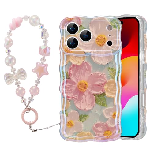 Coque anti-chute iPhone 17 Pro bords ondulés anti-glisse avec chaîne