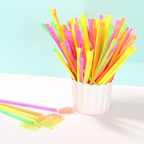 Neon Laser Straws - Candy Filled Fun Sticks - 600 Sticks - Retro 80S 90S Candies - Summer Party - Bulk Candy - Neon Party Favors #TOP3
