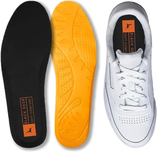 Image of BLACK DEER X30 Comfort Sports Insoles Cushioning and Breathable for Men and Women Insoles for Everyday Use and Work, Orange, WOMEN 10,5 | MEN 8,5