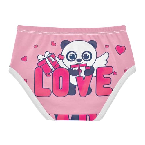 Toddler Girls Underwear 2t Cotton Girl Panties Cute Funny Briefs Kids Undies Cupid Panda Love Pink2