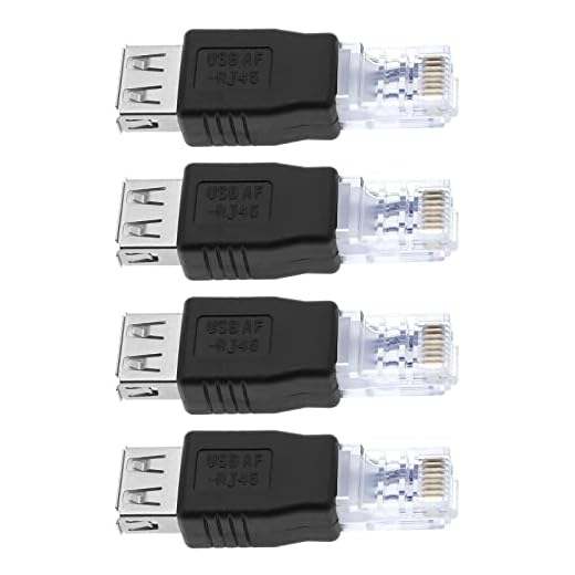 4Pcs Ethernet to USB Adapter USB 2.0 Female to RJ45 Ethernet Adapter Connector USB Transfer Network Plug Adapter Accessories Black