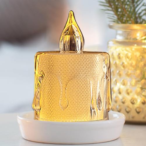 Velas LED sin llama intermitentes a pilas con cristal 3
