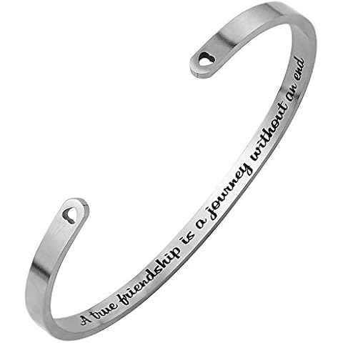 DTWAWA Best Friend Bracelets Cuff Bangle Inspirational Friendship Gifts for Birthday Christmas Cover