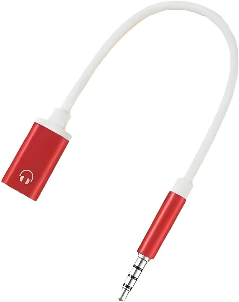 Red Headphone Jack Adapter, 3.5mm Male to TypeC Female Audio Cable Cord, USB C to Aux Audio Dongle Cable Cord, Compatible with MP3 Players, CD Players, Laptops, Tablets, Smartphone
