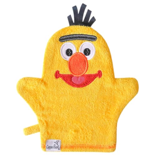 Image of Copper Pearl Wash Mitt: Super-Soft Bamboo Terry Cloth Exfoliating Mitt, Universal Fit Body Exfoliator Glove with Hanging Loop to Dry, Exfoliating Glove Makes Baby Bath Time Fun - Bert