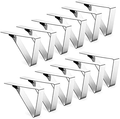 12 Pack Tablecloth Clips - Heavy Duty Picnic Table Clips, Stainless Steel Table Cloth Cover Clamps, Table Cloth Holders Ideal for Restaurant Picnics Marquees Weddings Graduation Party