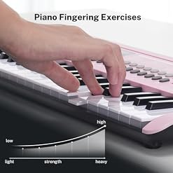 POGOLAB Piano Numérique 37 Touches, Mini Clavier Piano avec 40 Chansons, 200 Sons, 200 Rythmes, Midi, Keyboard Piano Électrique Portable pour Enfant Débutant(19,3 x 7,3 x 1,9 pouces) (Rose) - Les Beatles, Paul McCartney, John Lennon, RIngo Starr, George Harrison POGOLAB Piano Numérique 37 Touches, Mini Clavier Piano avec 40 Chansons, 200 Sons, 200 Rythmes, Midi, Keyboard Piano Électrique Portable pour Enfant Débutant(19,3 x 7,3 x 1,9 pouces) (Rose) – Image 3