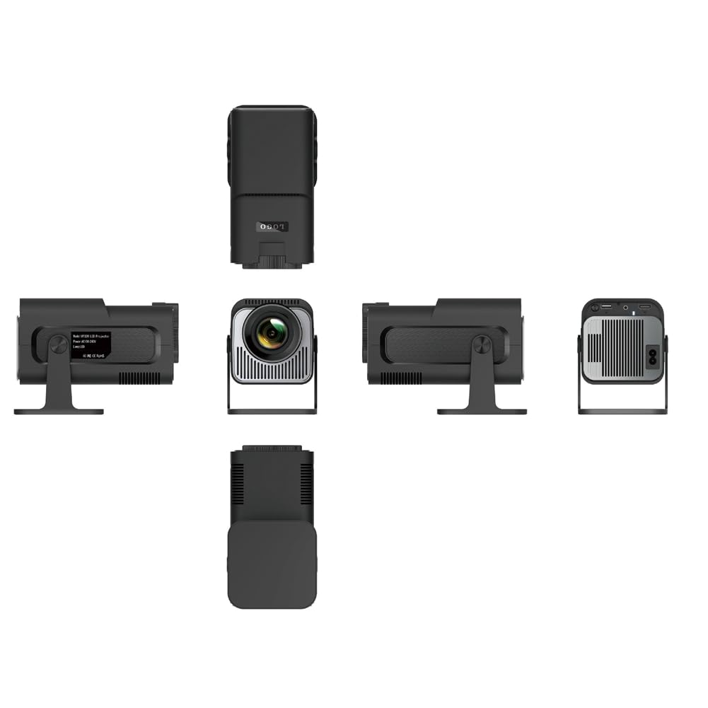 Bamberg HY320 Mini Neuer Nativer 720P Android 11 4K-Projektor 300ANSI Wifi6 BT5.0 Outdoor Tragbarer 180°-Projektor EU-Stecker