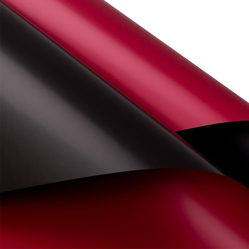 20 Sheets 57 x 57cm Waterproof Flower Wrapping Paper Bouquet Packaging Paper Floral Wrapping Paper Sheets Fresh Flower Packing Paper Florist Supplies Black and Wine Red