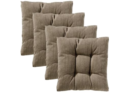 Traumnacht Stuhlkissen Cozy 4er Set, Bequeme Sitzkissen für Gartenstuhl, Küche oder Esszimmer, Indoor u. Outdoor, 40 x 40 x 6 cm, Hellbraun Traumnacht Stuhlkissen Cozy 4er Set, Bequeme Sitzkissen für Gartenstuhl, Küche oder Esszimmer, Indoor u. Outdoor, 40 x 40 x 6 cm, Hellbraun