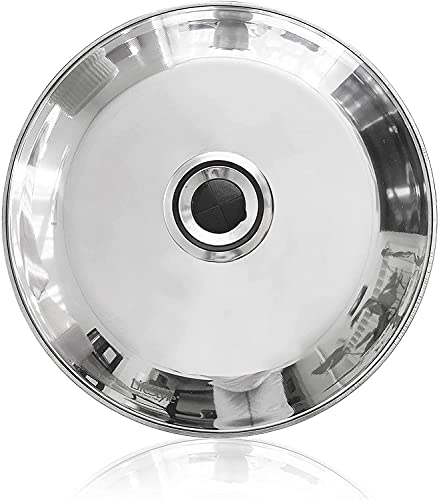 Tapa volteatortillas de acero inoxidable, tapa para sartén o para tortillas, ideal para dar la vuelta a tortillas, tapadera cocina de acero inoxidable, tapa para ollas o para tapar platos (30 CM)