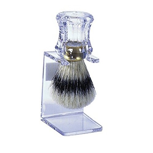 Harry D Koenig & Co Natural Bristle Shave Brush with Stand for Men, Clear