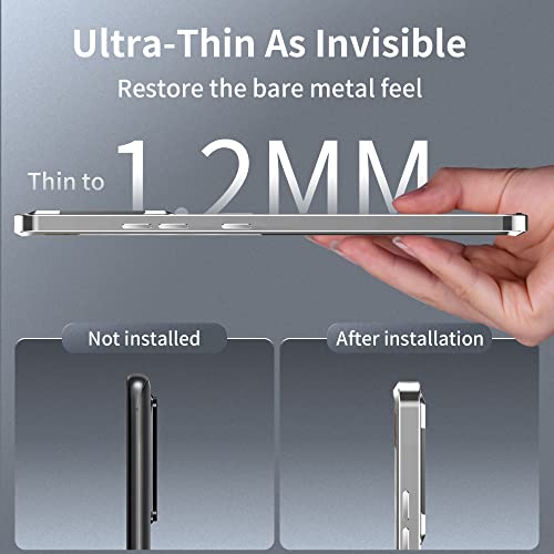 Coque magnétique pour Samsung Galaxy S22 Ultra et S21 Plus en aluminium argent