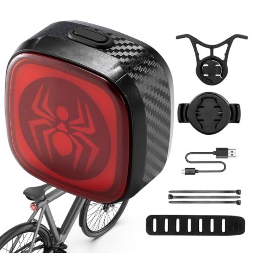 Luz trasera de bicicleta impermeable con señales de detección para ciclismo 6