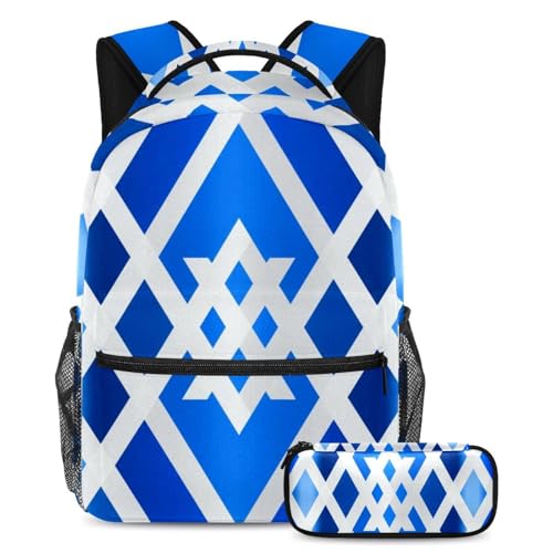 Sac à dos polyvalent 2 pièces grand format au motif imprimé drapeau bleu ligne 115