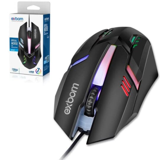 ZAROBO Mouse Gamer USB LED RGB 1200DPI - MS-62 | Amazon.com.br