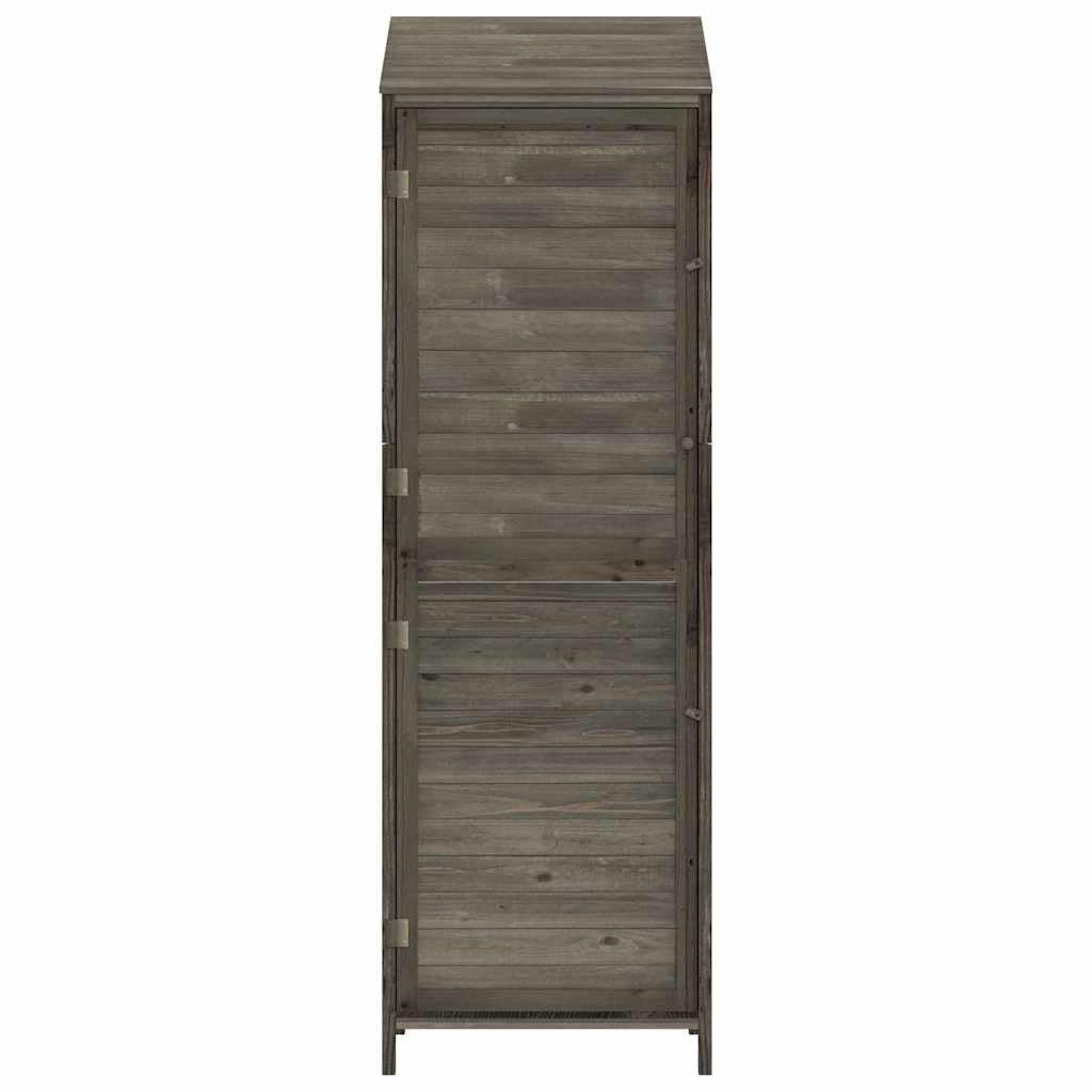 Caseta para herramientas, 55 x 52 x 174,5 cm, madera maciza de abeto con espacio de almacenamiento, marco de madera y soporte de pared para herramientas, cortacésped, bicicleta