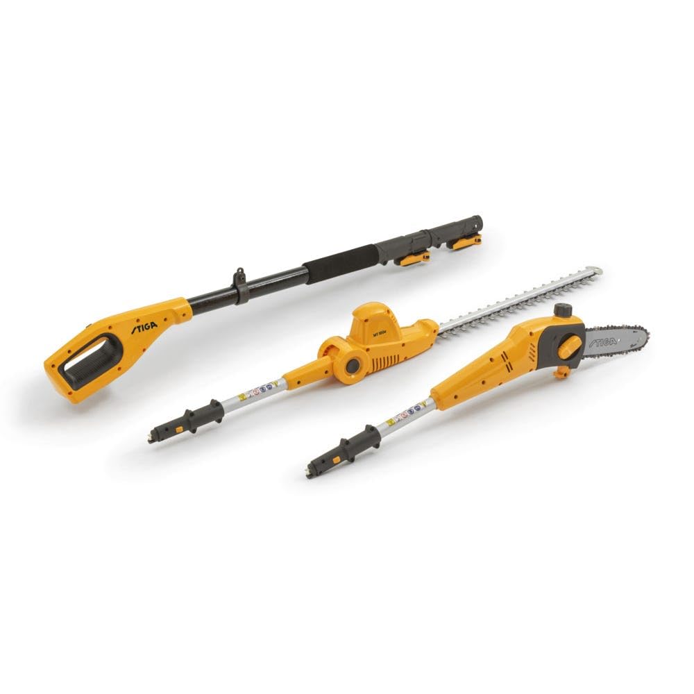 STIGA MT 100e Utensile Multifunzione Senza Fili, 20 V 4 Ah (Batteria Non Incl.) – Manico Telescopico 55 cm, Lama 46 cm – Tagliasiepi, Potatura in Altezza